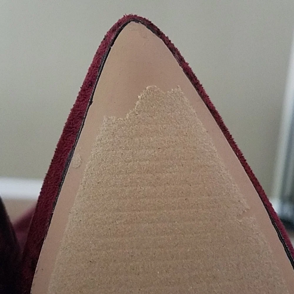 Faux Suede Burgundy Block Heel Stretch Bootie 7
